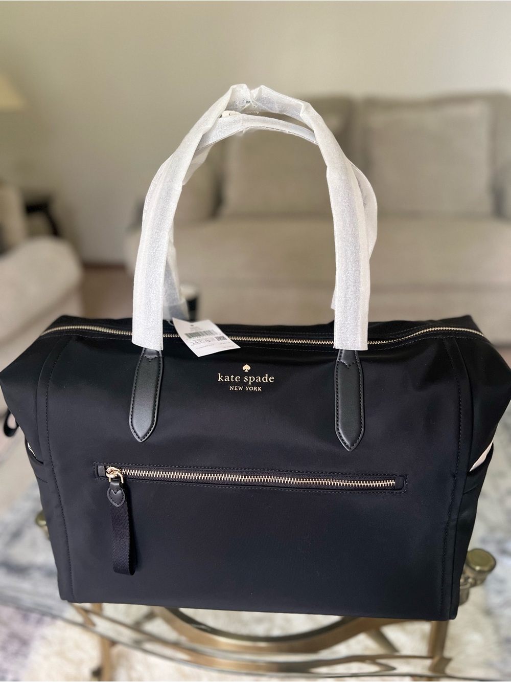 NWT Kate Spade Chelsea Nylon Large Weekender Black